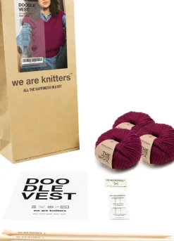 We Are Knitters Doodle Vest Kit Wine| Cardigan & Vests