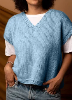 We Are Knitters Doodle Vest Kit Wine| Cardigan & Vests