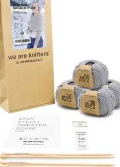 We Are Knitters Easy Eyelet Sweater Scarf x @knitatude Kit| Sweaters|Knitatude