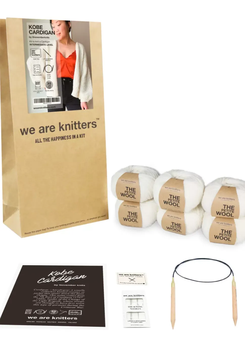 We Are Knitters Kobe Cardigan WAK Edition x November Knits Kit| Cardigan & Vests