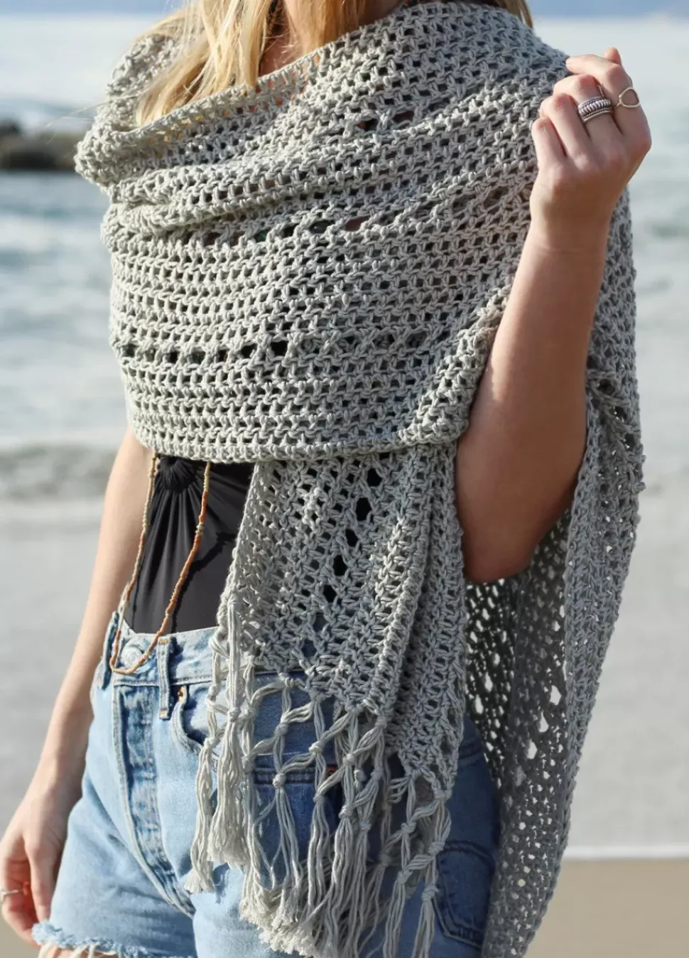 We Are Knitters Sunset Beach Wrap x @twoofwands Kit| Two Of Wands