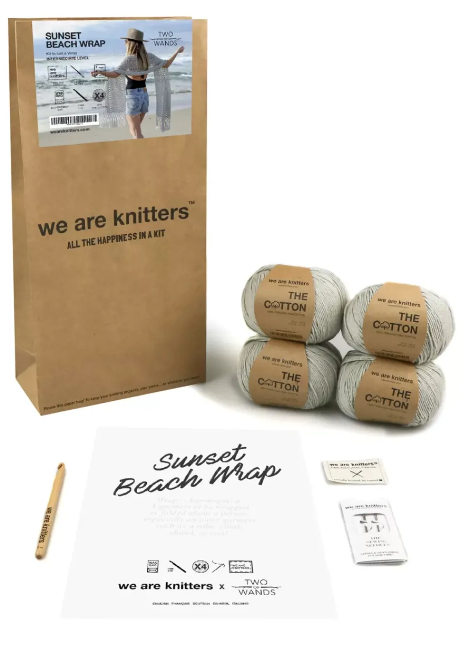 We Are Knitters Sunset Beach Wrap x @twoofwands Kit| Two Of Wands