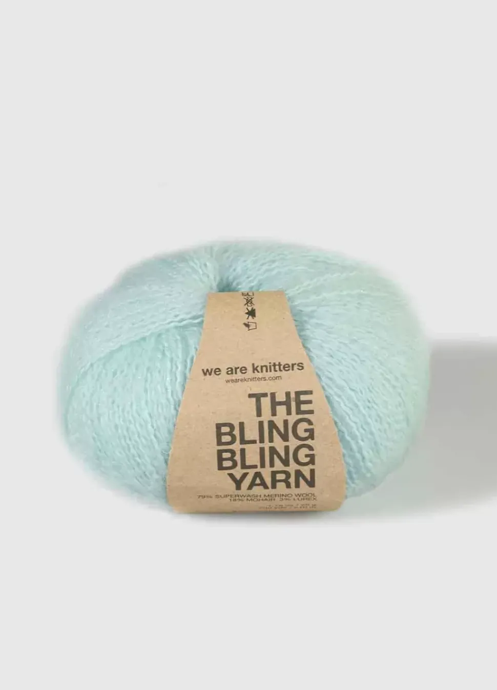 We Are Knitters The Bling Bling Yarn Aquamarine| Fingering / Sock|Mohair