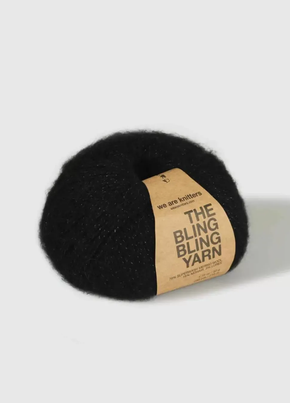 We Are Knitters The Bling Bling Yarn Black| Fingering / Sock|Mohair