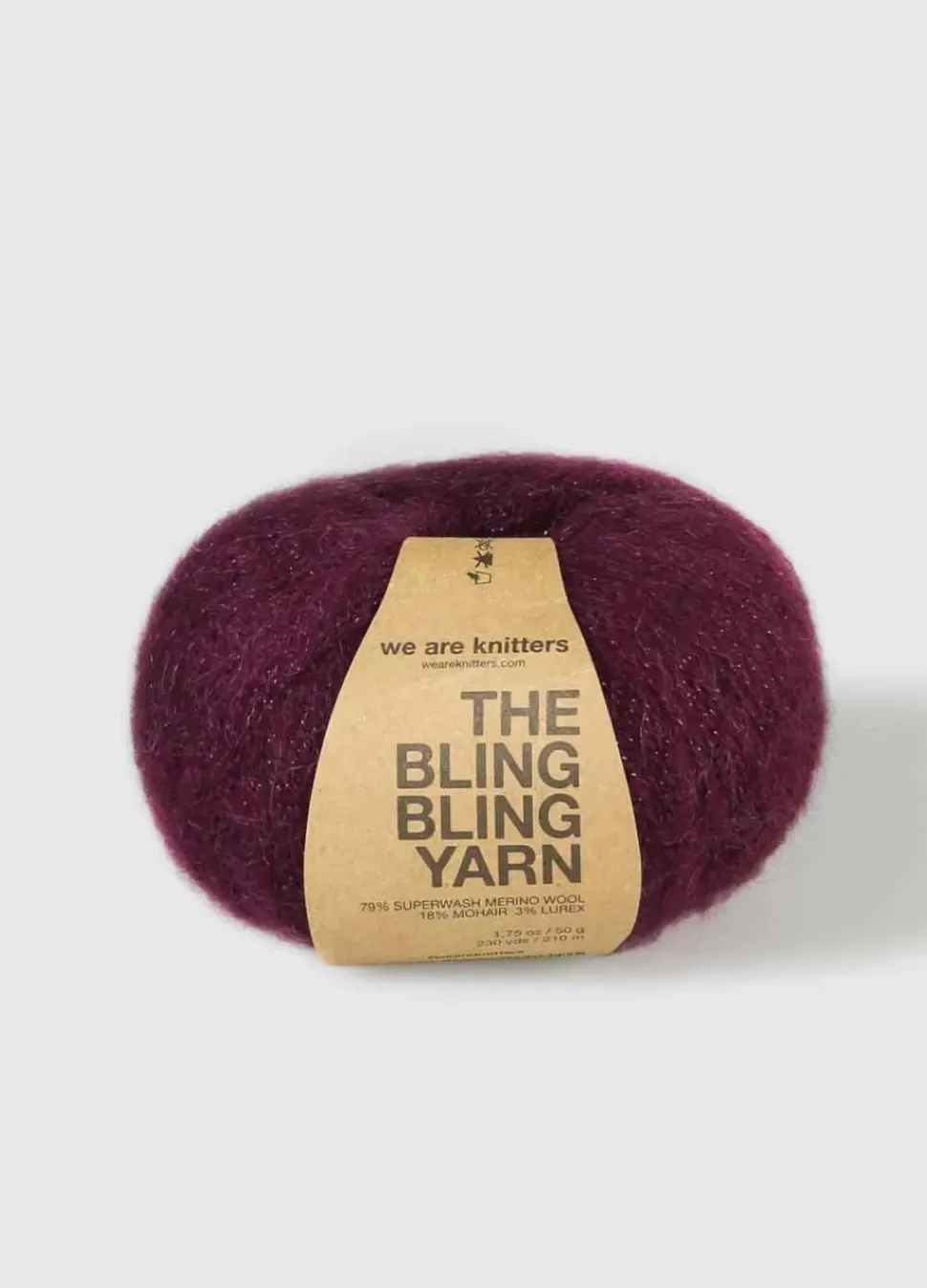 We Are Knitters The Bling Bling Yarn Bordeaux| Fingering / Sock|Mohair