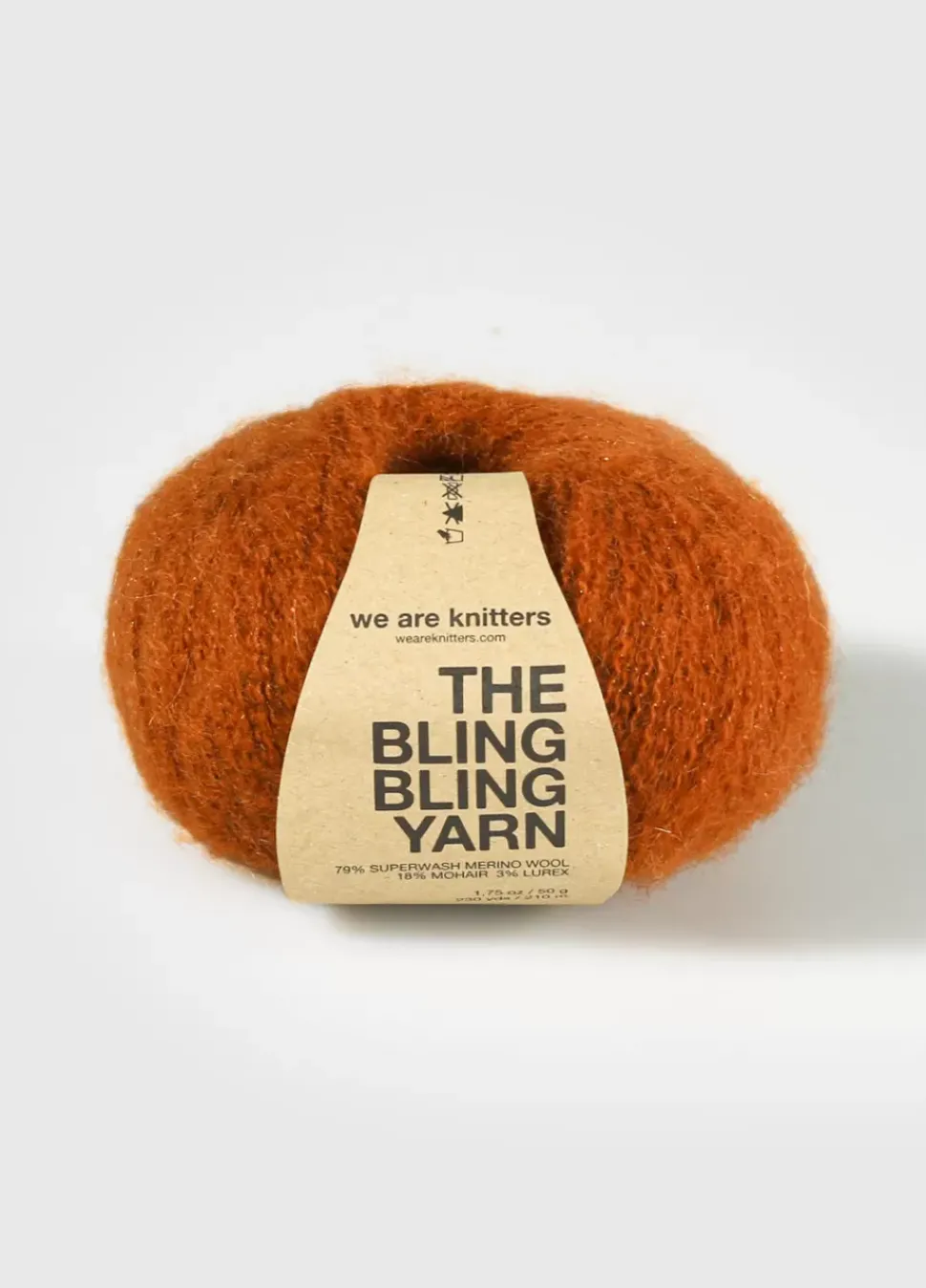 We Are Knitters The Bling Bling Yarn Cinnamon| Fingering / Sock|Mohair