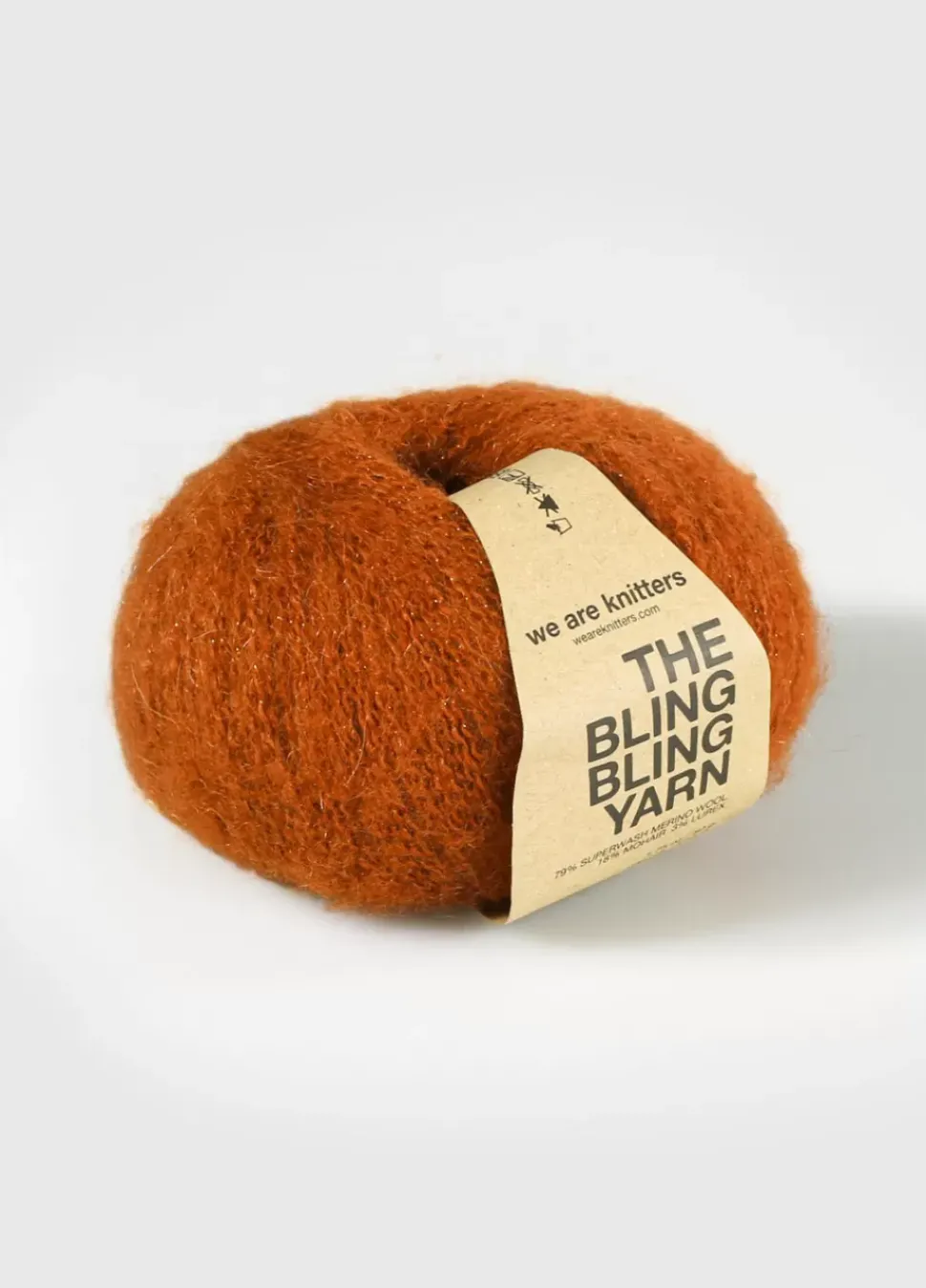 We Are Knitters The Bling Bling Yarn Cinnamon| Fingering / Sock|Mohair