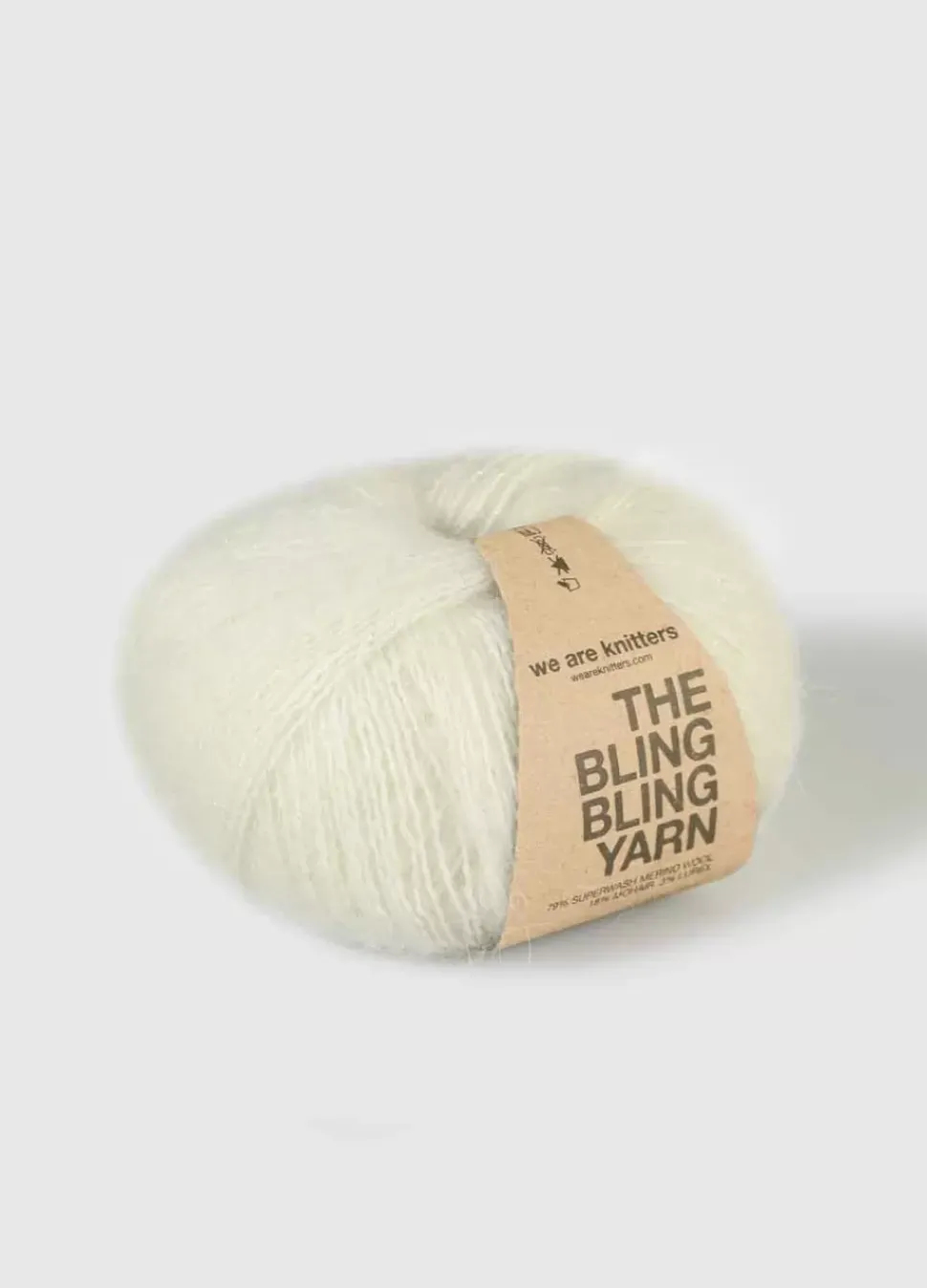 We Are Knitters The Bling Bling Yarn Natural| Fingering / Sock|Mohair