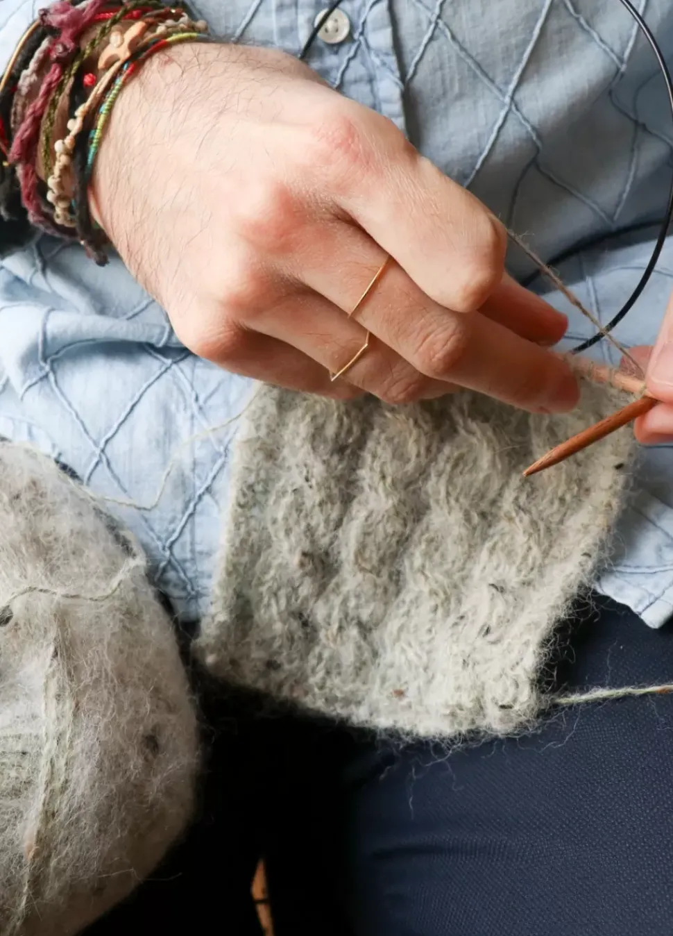 We Are Knitters The Fuzzy Yarn Marbled Glacial Green| Fingering / Sock|Alpaca