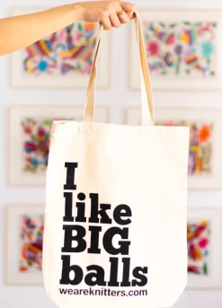 We Are Knitters Tote Bag: I like big balls| Tote Bags