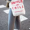 We Are Knitters Tote Bag: Knitflix & Chill| Tote Bags