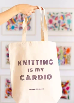 We Are Knitters Tote Bag: Knitting is my Cardio| Tote Bags